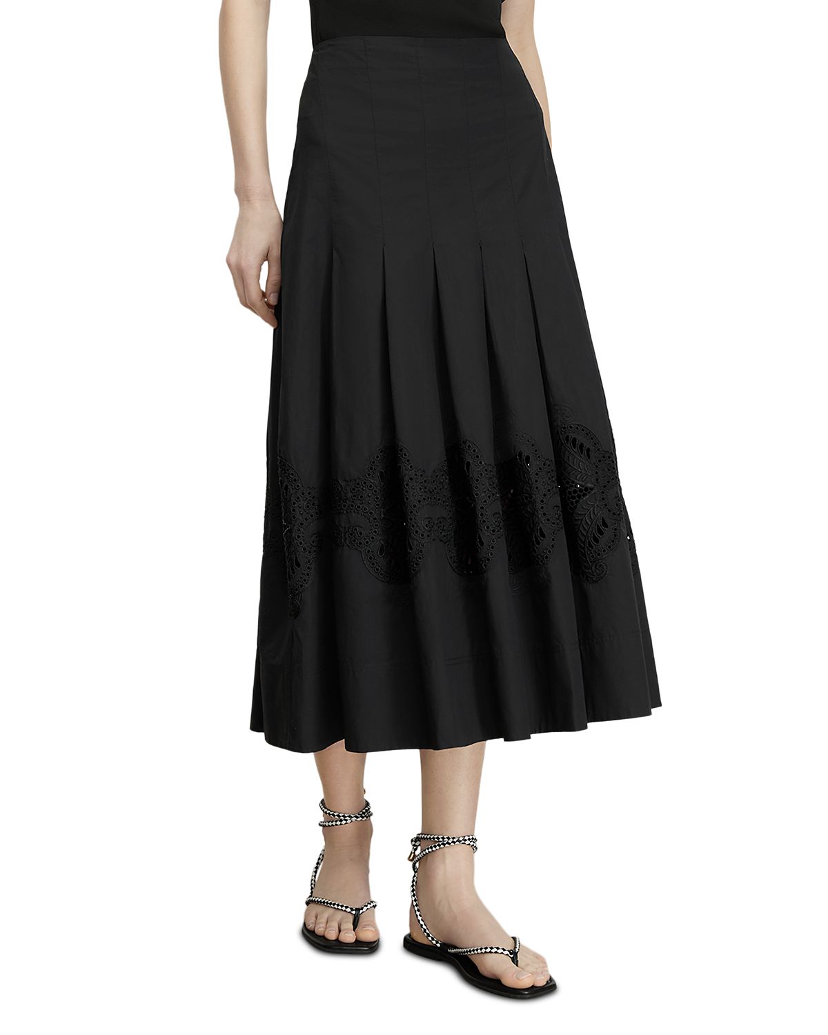 Veronica Beard Fynnley Eyelet Midi Skirt