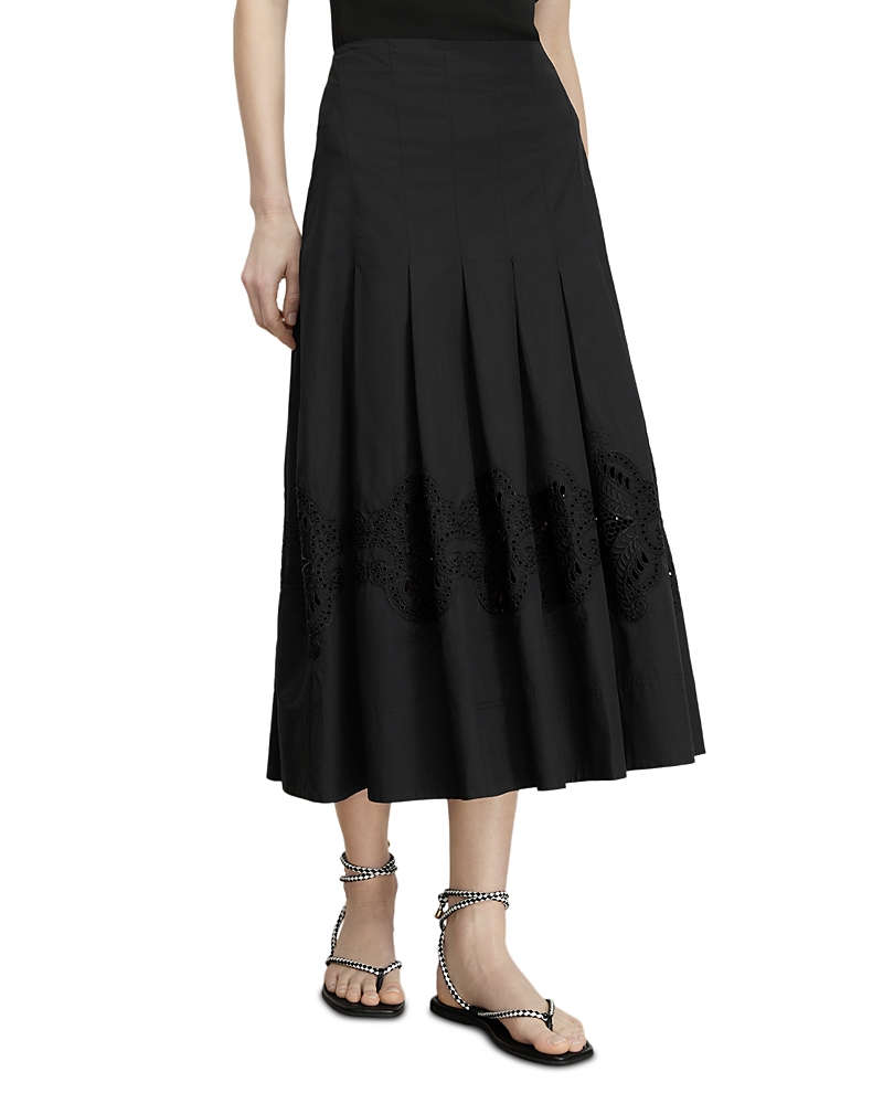 Veronica Beard Fynnley Eyelet Midi Skirt