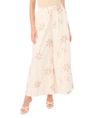 Floral Soutache Drawstring Pants