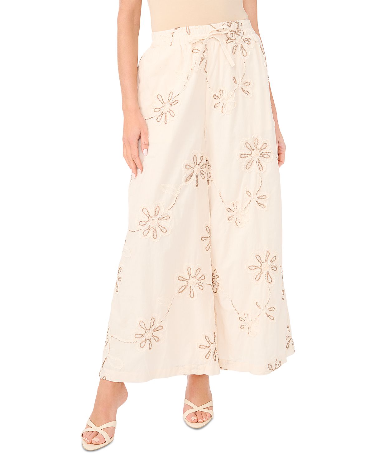 Vince Camuto Floral Soutache Drawstring Pants