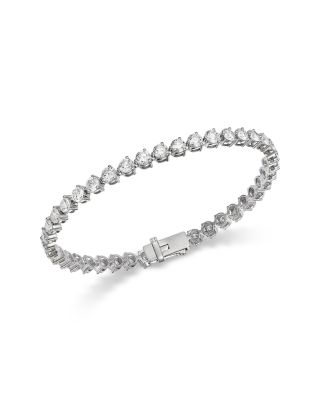 Luxe Collection Certified Lab Grown Diamond Tri Prong Tennis Bracelet in 14K White Gold, 8.0 tcw