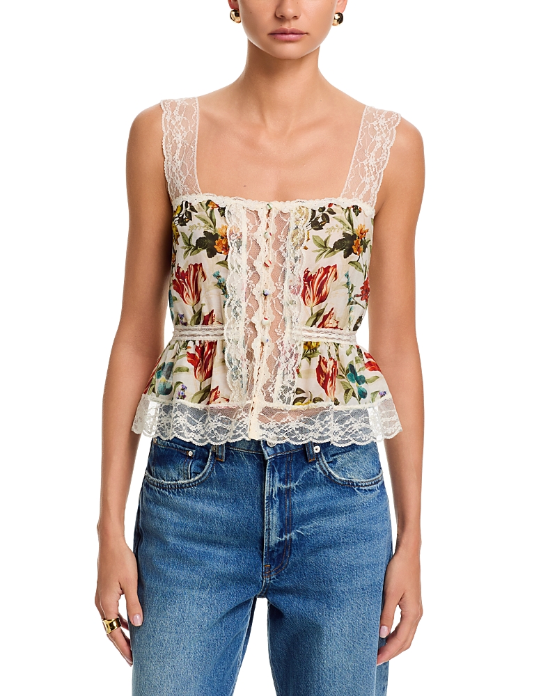 Alice and Olivia Annabeth Square Neck Top