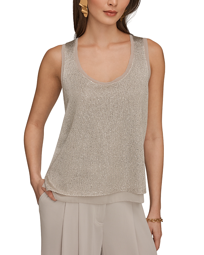 Donna Karan New York Sequin Detail Knit Shell