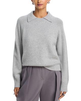 100% Cashmere Collared Crewneck Sweater - Exclusive