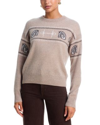 Aqua 100% Cashmere Horse Sweater - Exclusive