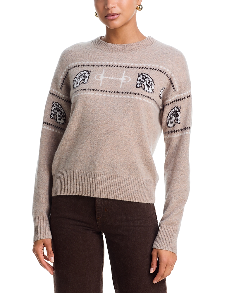 Aqua 100% Cashmere Horse Sweater - Exclusive