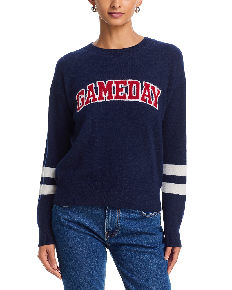 Aqua Cashmere Gameday Varsity Stripe Sweater - Exclusive