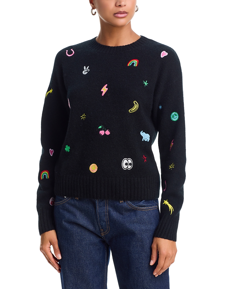Aqua 100% Cashmere Icons Crewneck Sweater - Exclusive
