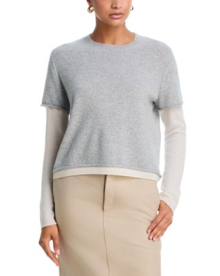 100% Cashmere Double Layer Crewneck Sweater - Exclusive