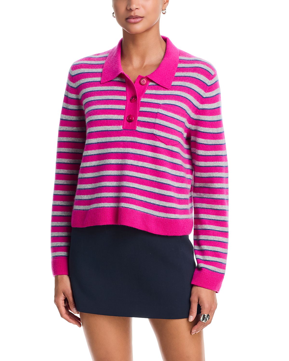 Aqua Cashmere 100% Cashmere Polo Sweater - Exclusive