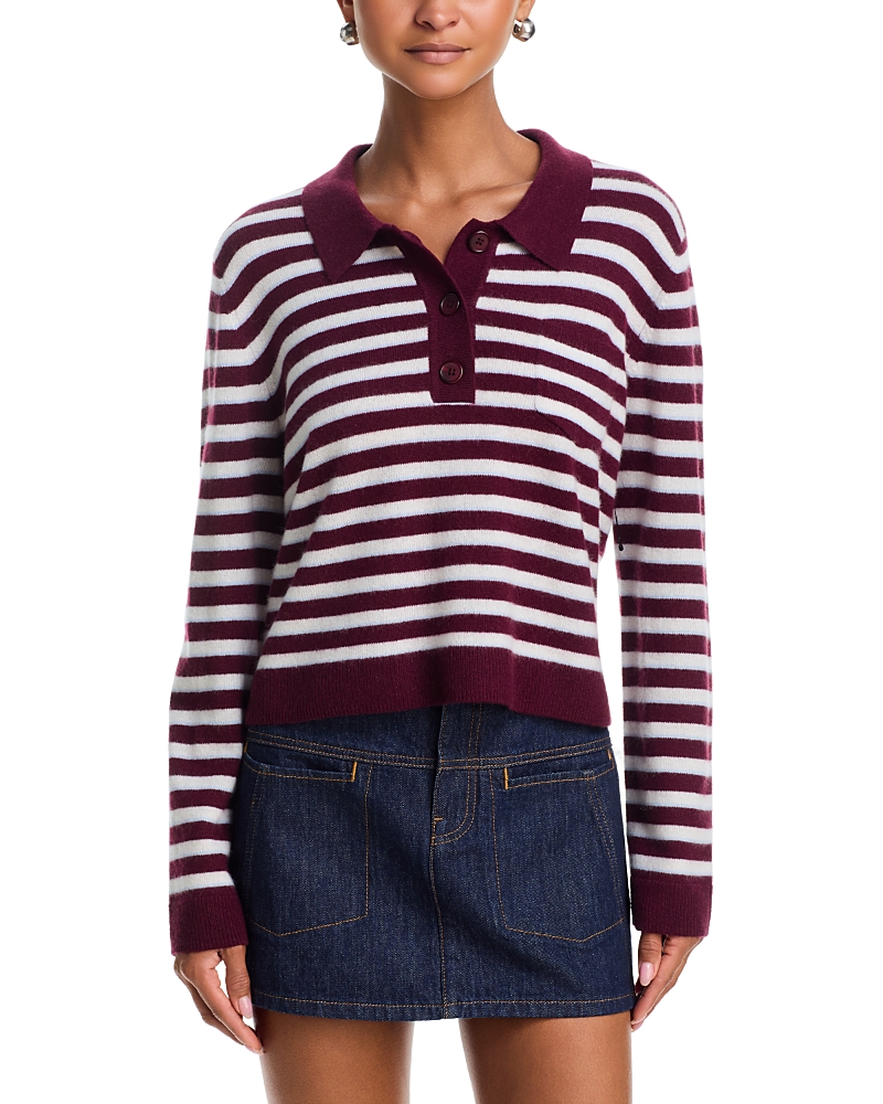 Aqua Cashmere 100% Cashmere Polo Sweater - Exclusive