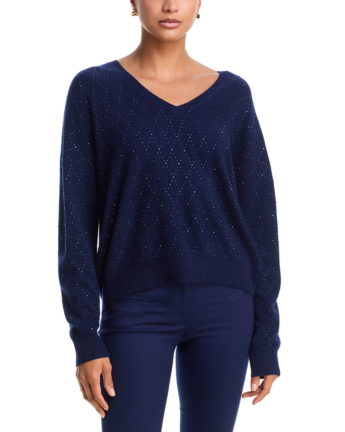 Aqua Cashmere 100% Cashmere V Neck Sweater - Exclusive