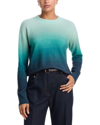 100% Cashmere Brushed Ombre Crewneck Sweater - Exclusive
