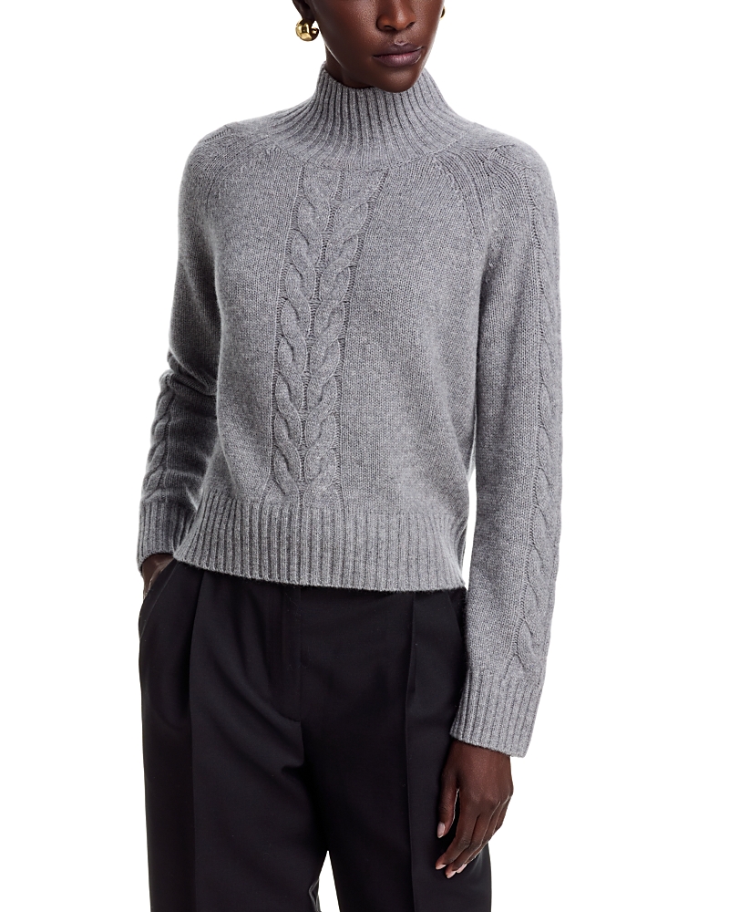 C by Bloomingdale's Cashmere Cable Mock Neck Sweater - Exclusive