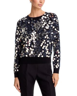 C by Bloomingdale's Cashmere Pailette Crewneck Cashmere Sweater, Exclusive