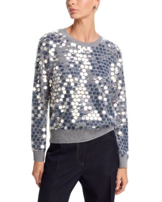 Pailette Crewneck Cashmere Sweater - Exclusive