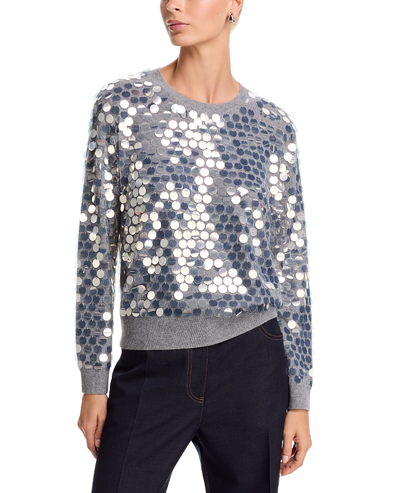 C by Bloomingdale's Cashmere Pailette Crewneck Cashmere Sweater, Exclusive