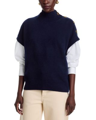 Button Mockneck Cashmere Sweater - Exclusive