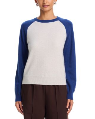Aqua 100% Cashmere Raglan Crewneck Sweater - Exclusive