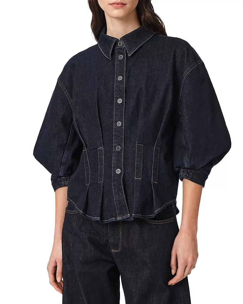 Allsaints Nancy Denim Shirt in Rinse Wash