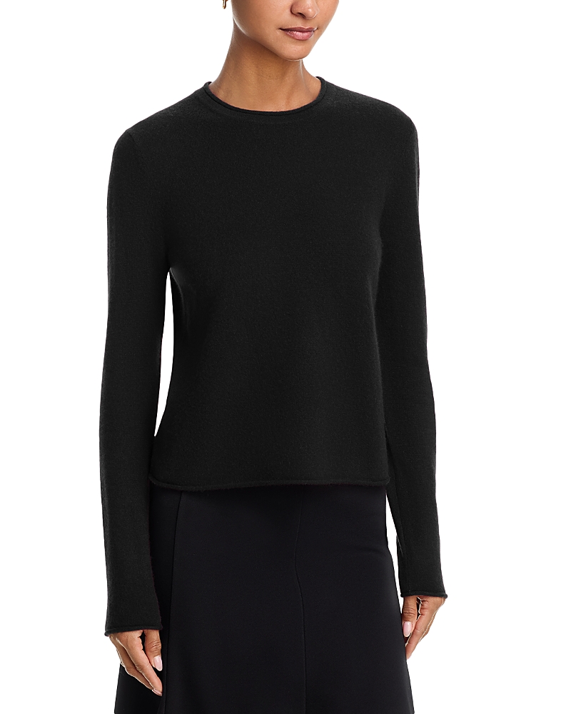 Aqua 100% Cashmere Rolled Edge Sweater - Exclusive