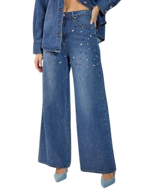  Denim Jewel Baggy Jeans