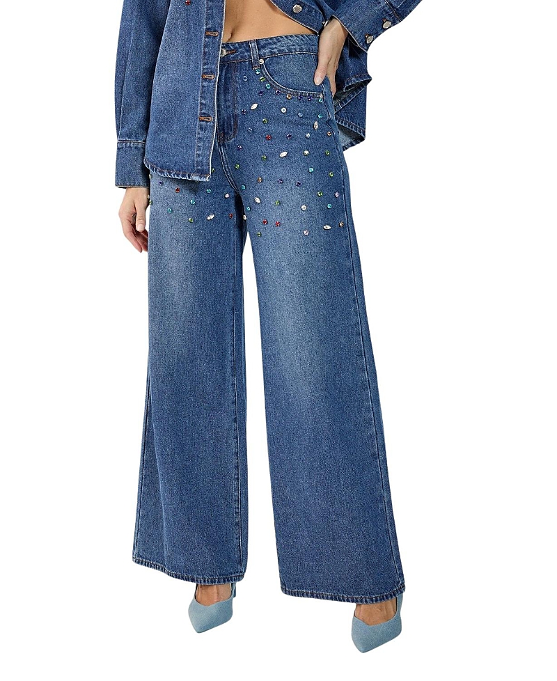 Nasty Gal Denim Jewel Baggy Jeans