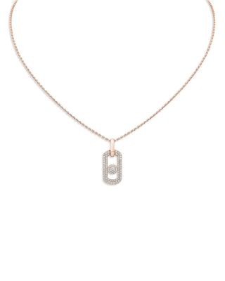18K Rose Gold Move Classique Diamond Cisele Pendant Necklace, 0.20 tcw