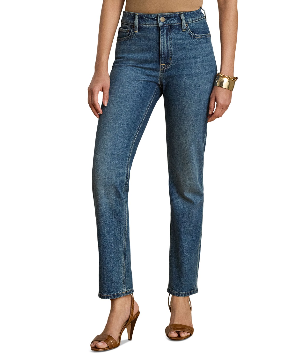 High Rise Slim Straight Jeans in Haze Wash