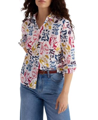  Larissa Crinkled Cotton 3/4 Sleeve Shirt