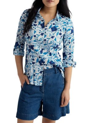 Seasalt Cornwall Larissa Crinkled Cotton 3/4 Sleeve Shirt