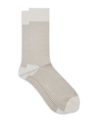 Oatmeal Stripe Crew Socks