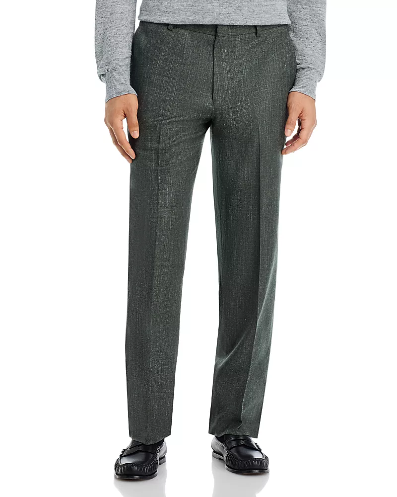 Vince Wool, Silk & Linen Melange Regular Fit Suit Pants