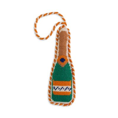 Champagne Bottle Needlepoint Ornament