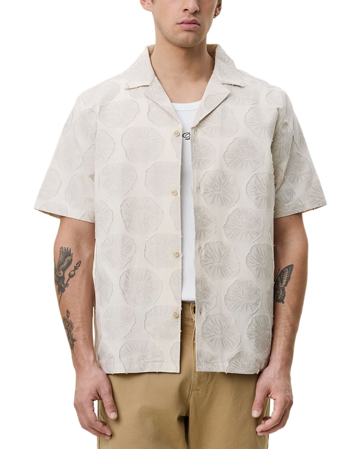 Les Deux Dahlia Jacquard Short Sleeve Shirt