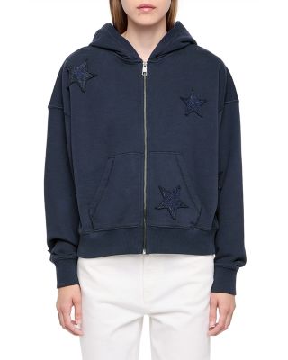 Zadig & Voltaire Mia Zip PMO AO Stars Embellished Hoodie