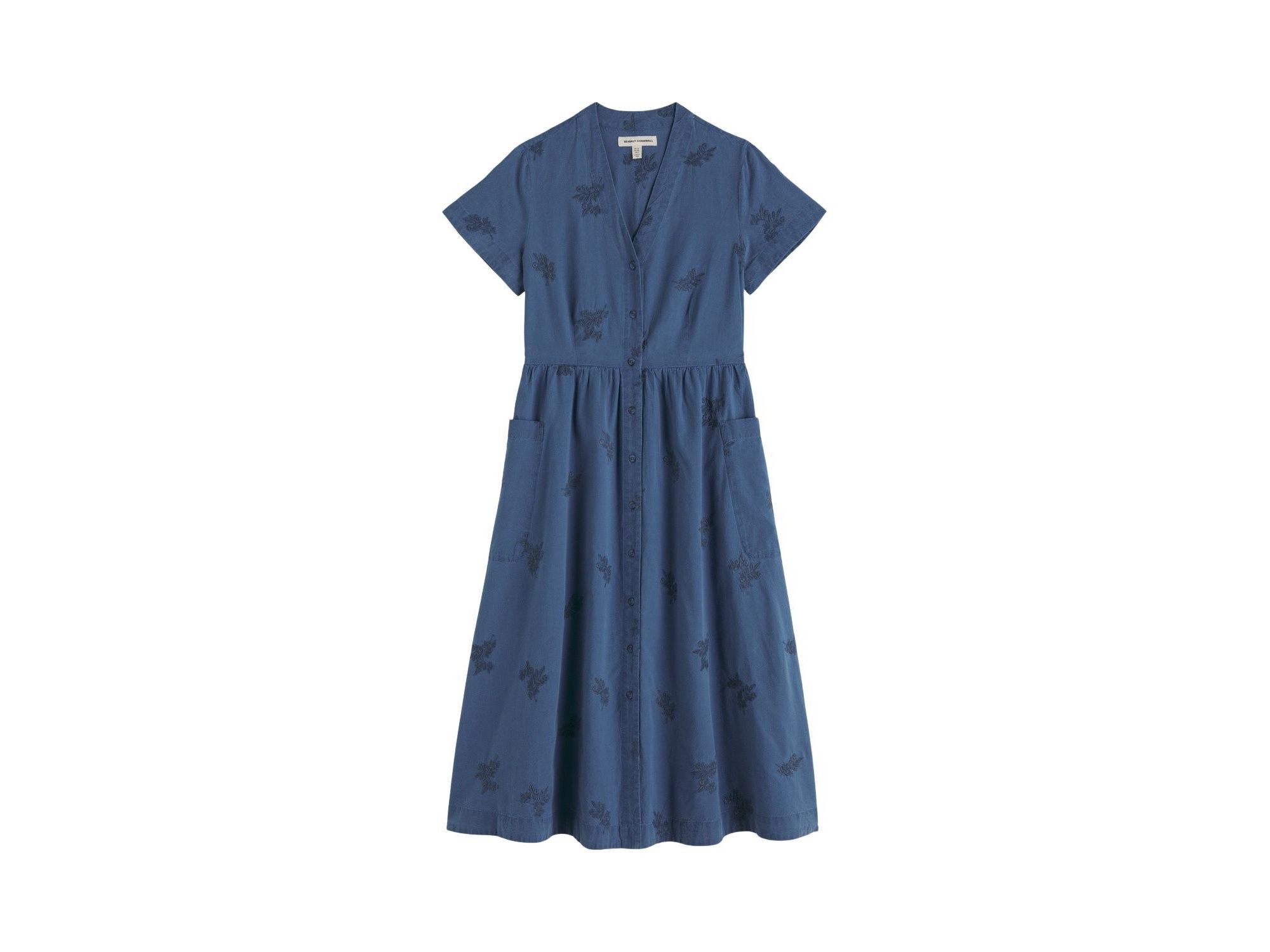 Fowen V-Neck Shirt-Style Midi Dress — Image 4