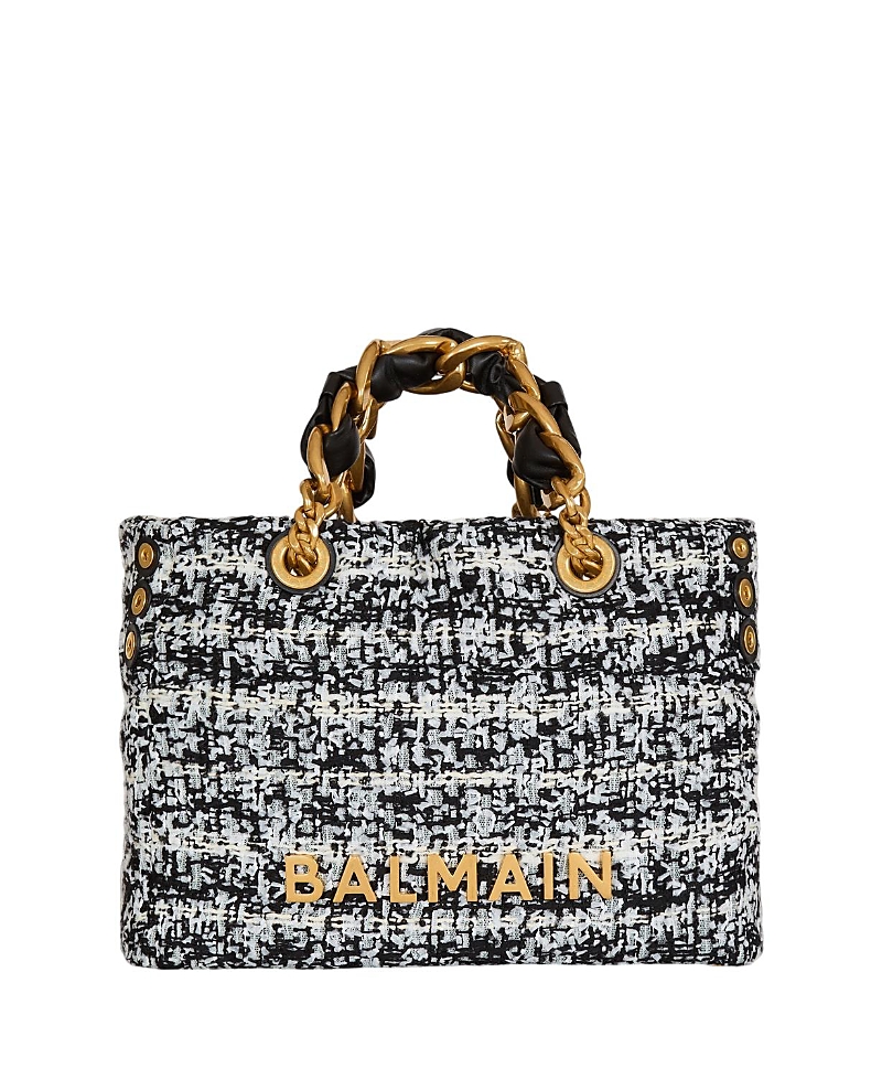 Balmain Small 1945 Soft Tweed Tote Bag