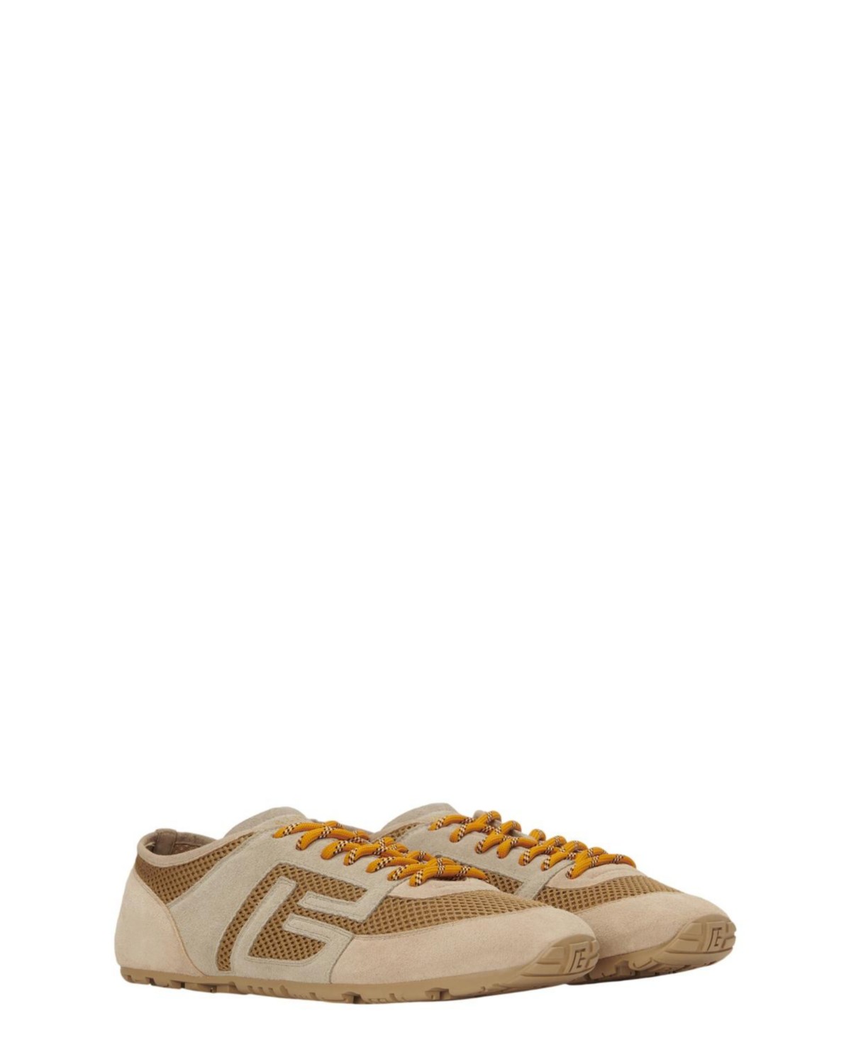 Balmain Racer 45 Trainers in Mesh and Suede Leather in Beige