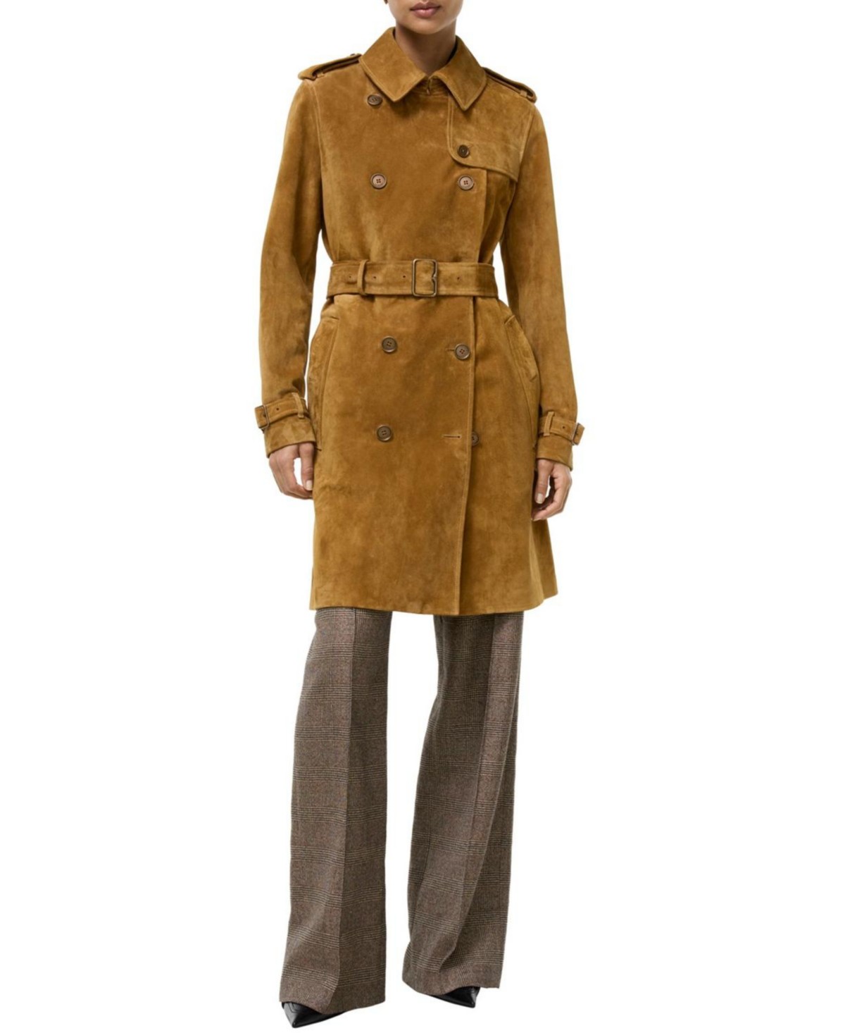 Mid-length Suede Kensington Trench Coat