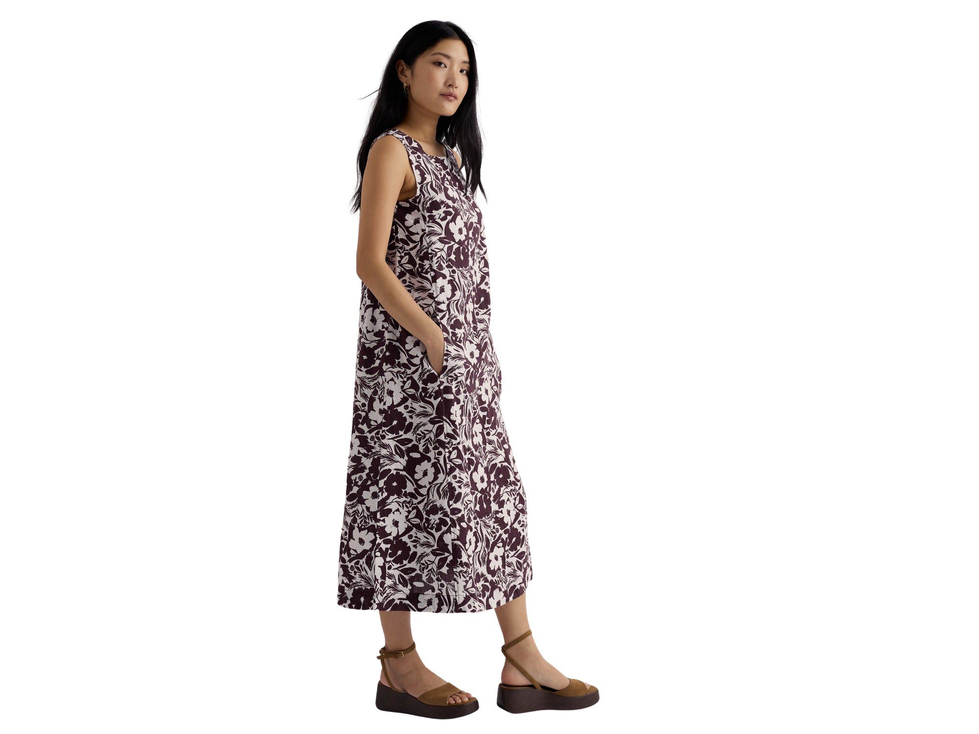 Sleeveless Linen A-Line Dress — Image 3