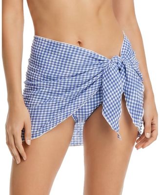  Liv Gingham Cover-Up Swim Sarong