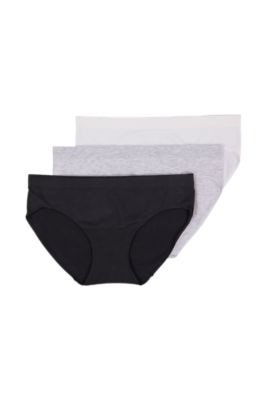 Comfy Undies Cotton Stretch Bikini | Blk, Gry, Wht |3 pack