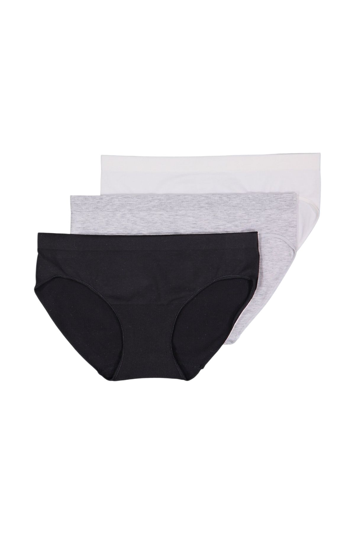 Brabar Comfy Undies Cotton Stretch Bikini Blk, Gry, Wht 3 pack