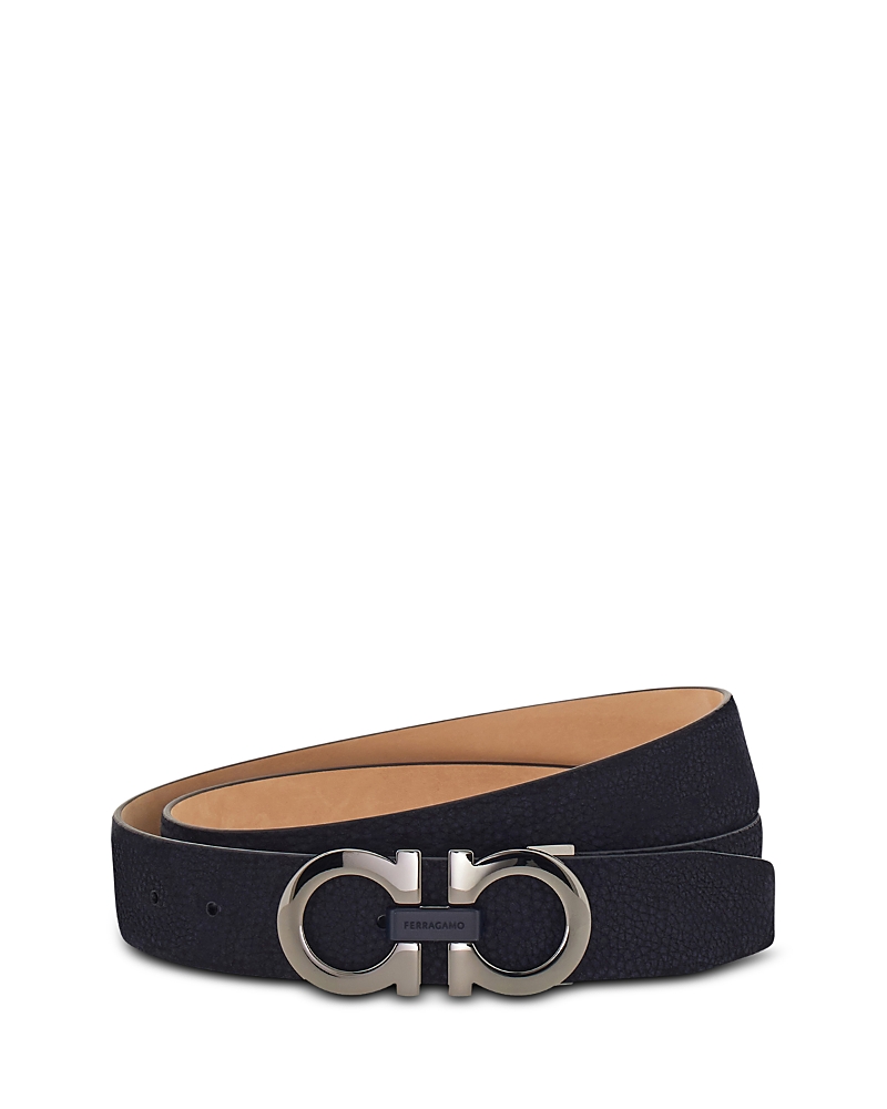 Ferragamo Men's Double Gancini Nubuck Belt
