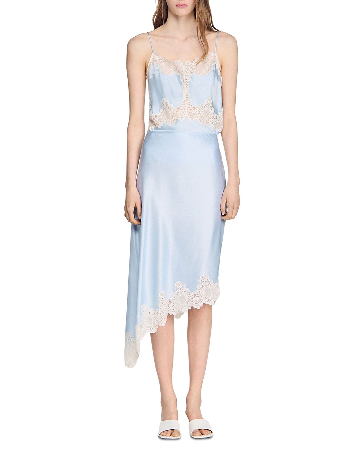 Sandro Asymmetric Satin Skirt