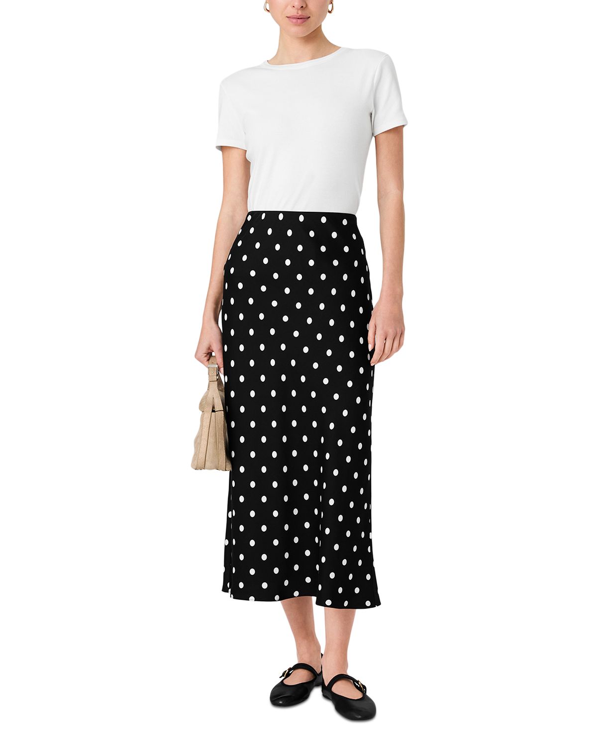 Ennis Satin Polka Dot Midi Skirt thumbnail 6
