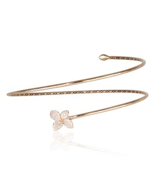18K Rose Gold Petit Garden Diamond Flower Coil Choker Necklace, 0.45 tcw