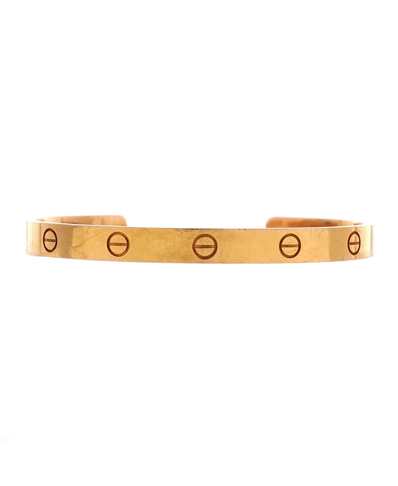 Pre-Owned Cartier Love Cuff Bracelet 18K Rose Gold