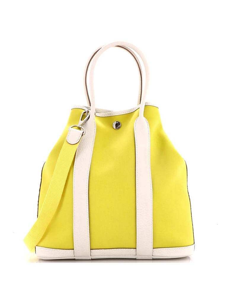 Pre-Owned HERMES 28 Garden File Tote Toile and Leather